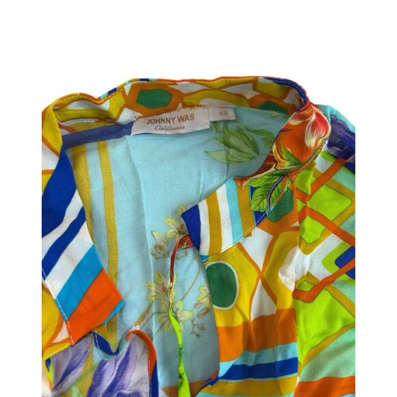 Johnny Was Mixi Short Kaftan Dress, Size XS, Boho Bohemian Shift Casual - Picture 5 of 6